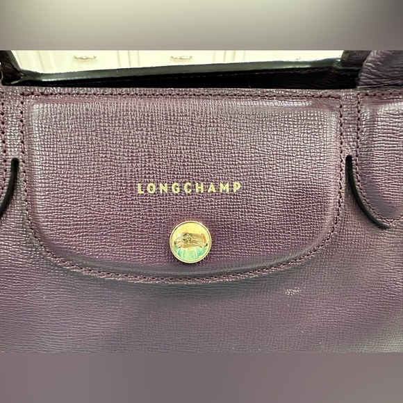 Authentic Longchamp Le Pliage Heritage Top Handle Bag in purple / maroon - Picture 2 of 12
